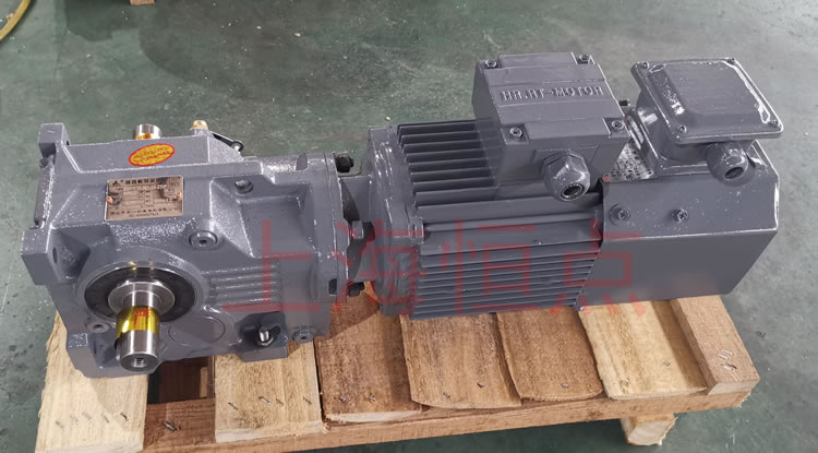 K37系列減速機輸入配變頻電機，輸出雙軸A+B 實物照片