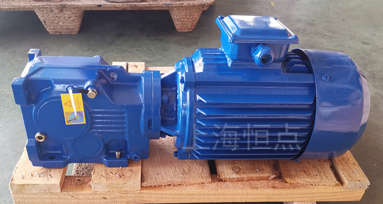 K37系列減速機，單軸輸出，配普通圓殼藍色電機