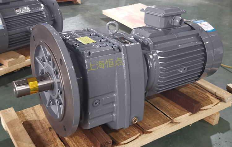 RF87減速機，立式安裝，輸入配電機，實物照片如下